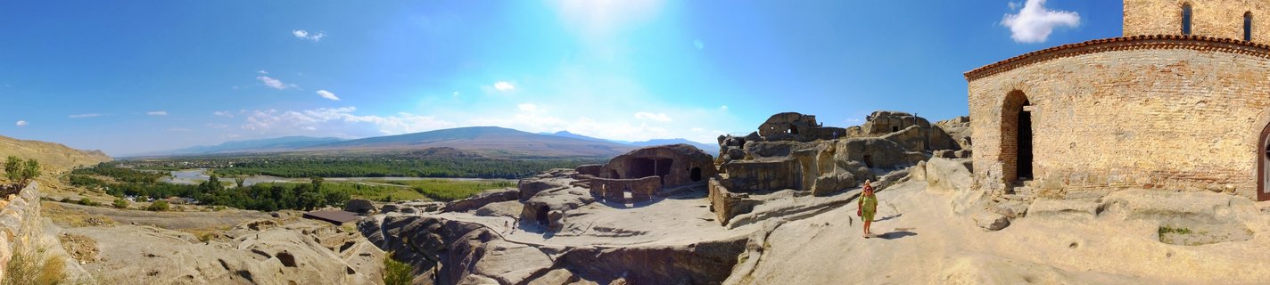Uplistsikhe Cave Town Ancient Rock-Cut Architecture in Georgia with Valley View
