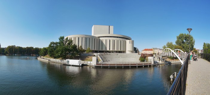 Opera Nova and Historic Granaries Along Brda River in Bydgoszcz, Poland