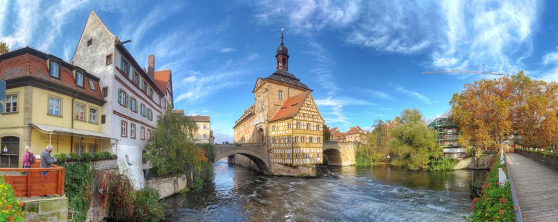 Altes Rathaus (Old Town Hall) on Regnitz River in Bamberg, Germany